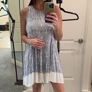 En Creme blue and white beach chic dress